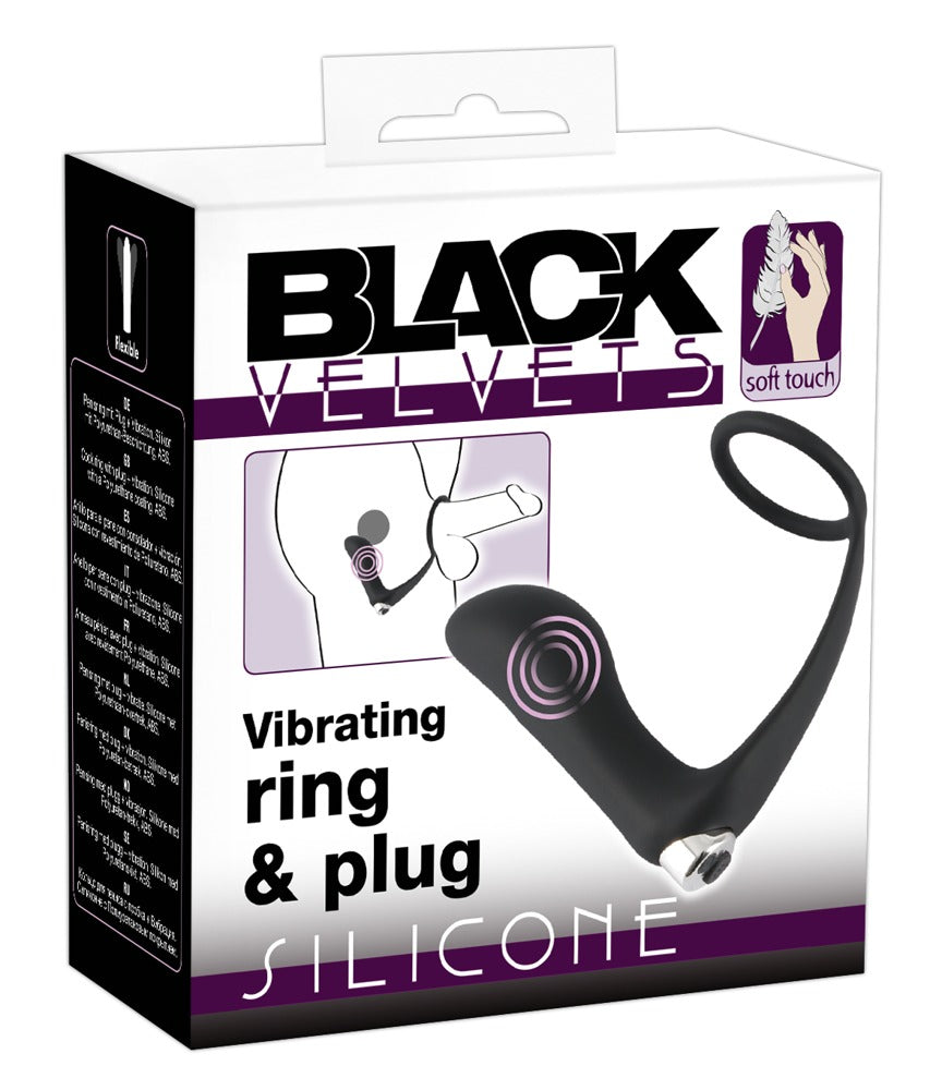 Black Velvets Vibrerende Buttplug & Cockring - Zwart