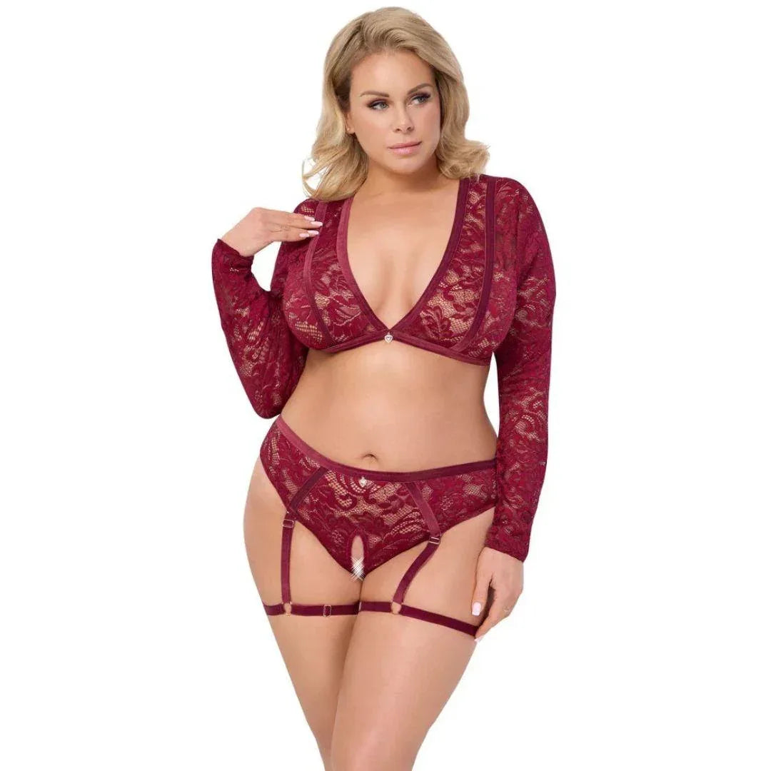 Cottelli - Red Velvet Set | Cottelli CURVES - SIN&LACE | SIN&LACE