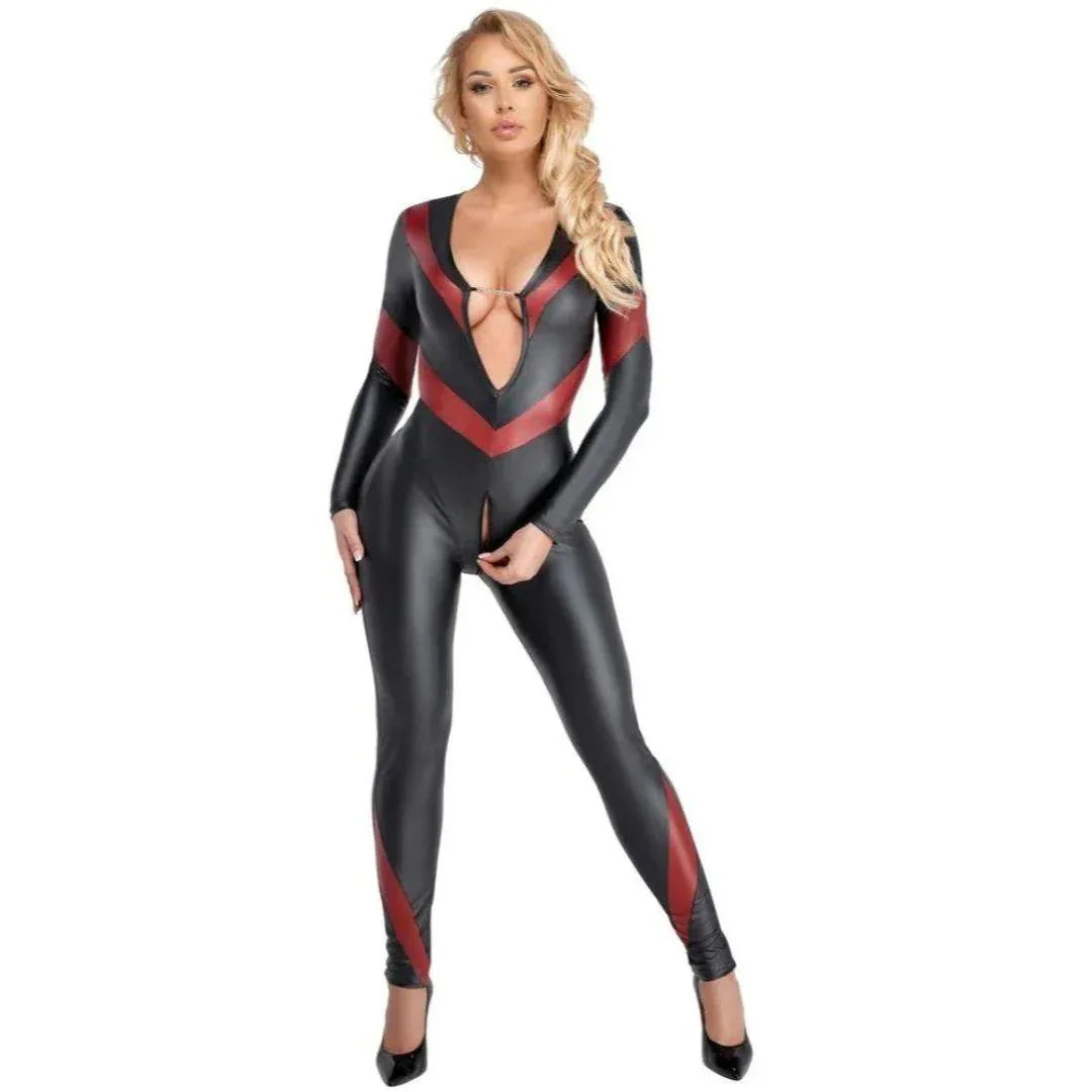 Cottelli Party - Black and Red Jumpsuit | Cottelli PARTY - SIN&LACE | SIN&LACE