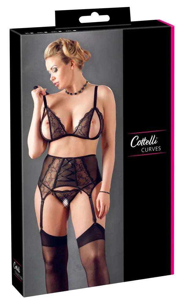 Cottelli - Take Me Suspender Set | Cottelli CURVES - SIN&LACE | SIN&LACE