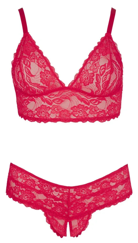 Cottelli - Delicate Red Lace Two-Piece | Cottelli CURVES - SIN&LACE | SIN&LACE