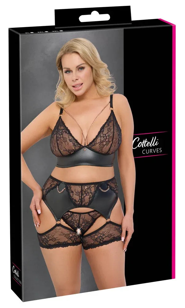 Cottelli - Wet Look & Lace Set | Cottelli CURVES - SIN&LACE | SIN&LACE
