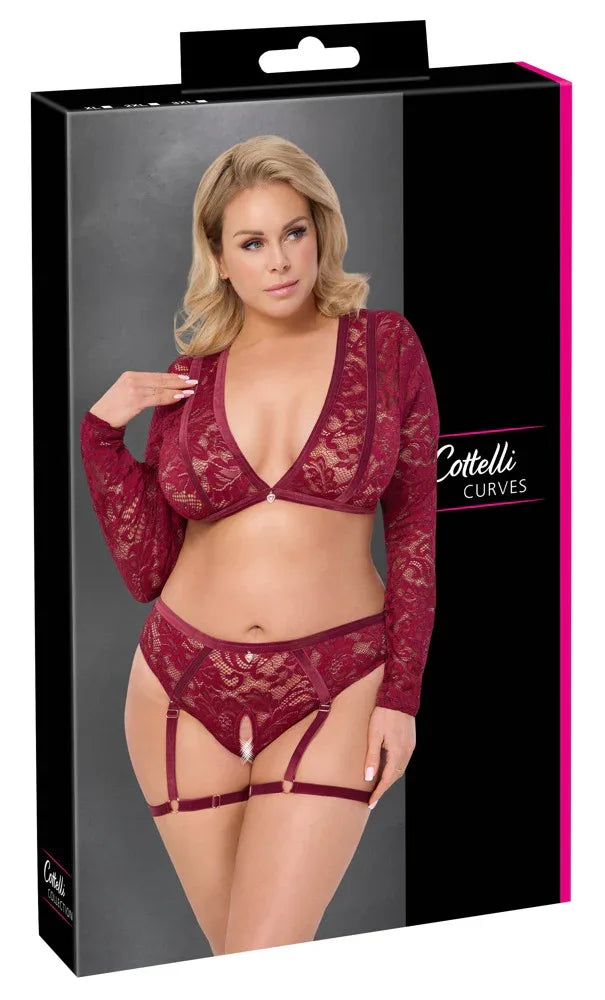 Cottelli - Red Velvet Set | Cottelli CURVES - SIN&LACE | SIN&LACE