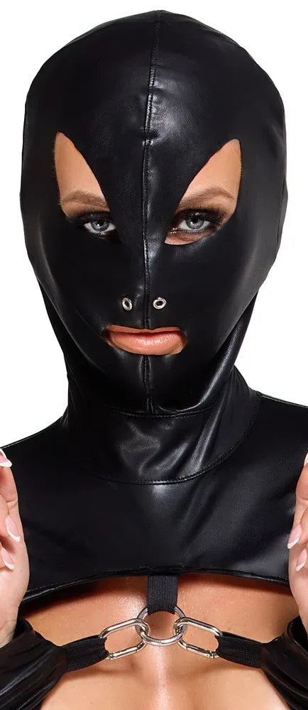 Bad Kitty - Short Top with Head Mask & Crotchless Harness String Set | Bad Kitty - SIN&LACE | SIN&LACE