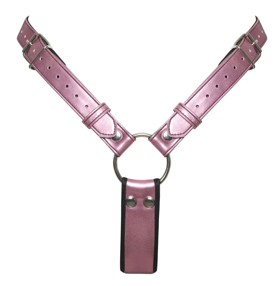 Bad Kitty - Dildo Thong - Pink Metallic - PU Leather | Bad Kitty - SIN&LACE | SIN&LACE