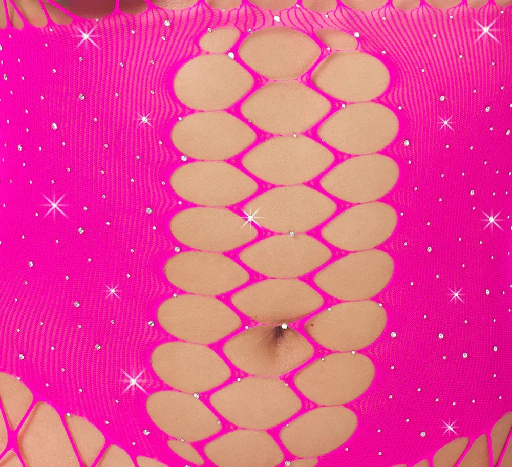 Fantasy - Sensual Crotchless Pink Catsuit | Fantasy - SIN&LACE | SIN&LACE