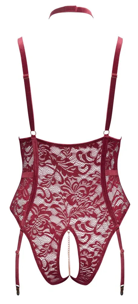Cottelli - Dark Red Crotchless Body | Cottelli CURVES - SIN&LACE | SIN&LACE