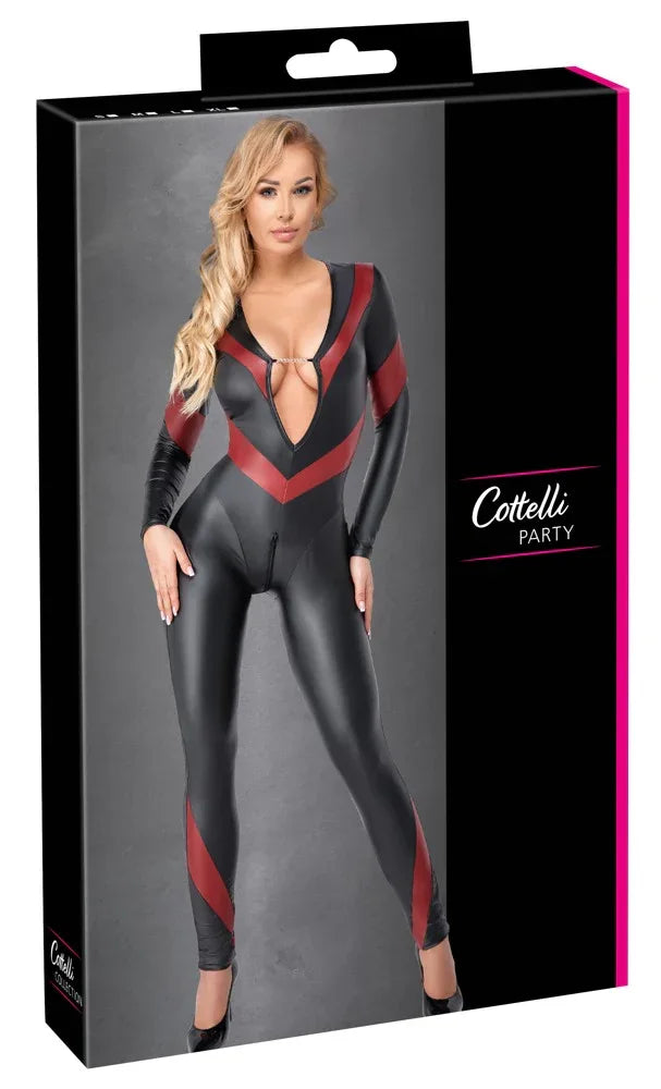 Cottelli Party - Black and Red Jumpsuit | Cottelli PARTY - SIN&LACE | SIN&LACE