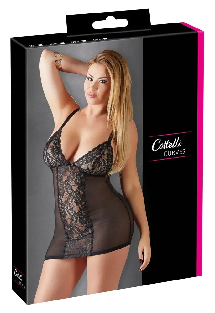 Cottelli - Black Lace Dress | Cottelli CURVES - SIN&LACE | SIN&LACE