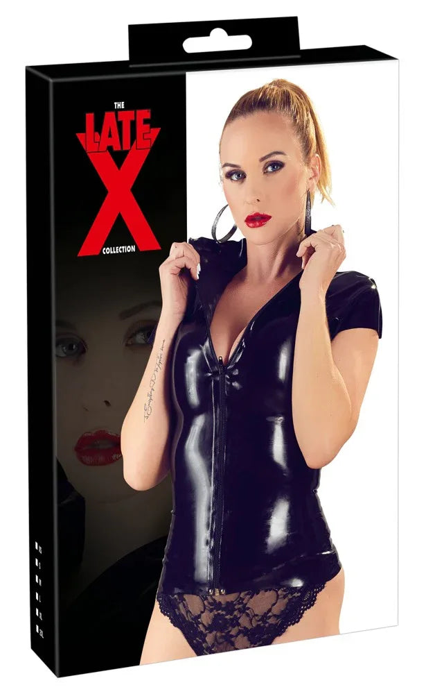 LATE X - Black Latex Shirt | Late X - SIN&LACE | SIN&LACE