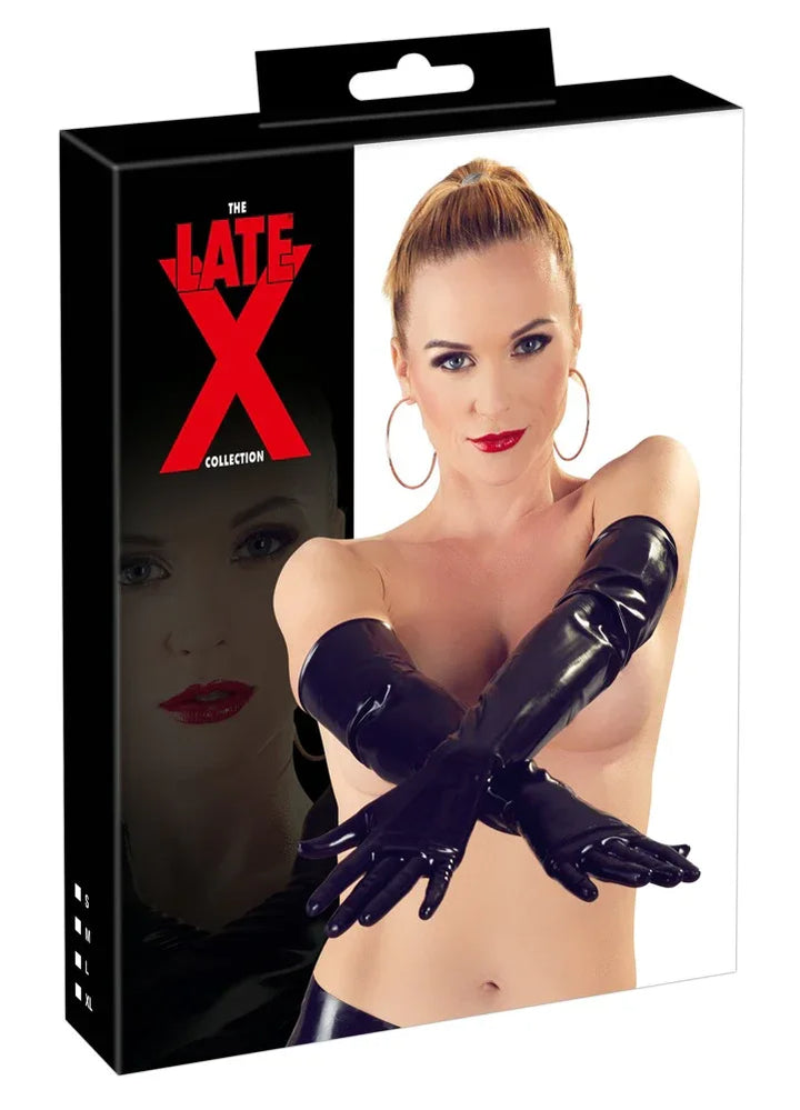 LATE X - Long Black Latex Gloves | Late X - SIN&LACE | SIN&LACE