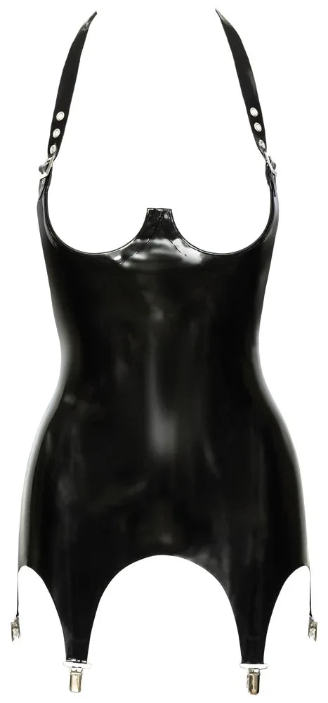 LATE X - Black Latex Bodysuit Open Cup | Late X - SIN&LACE | SIN&LACE
