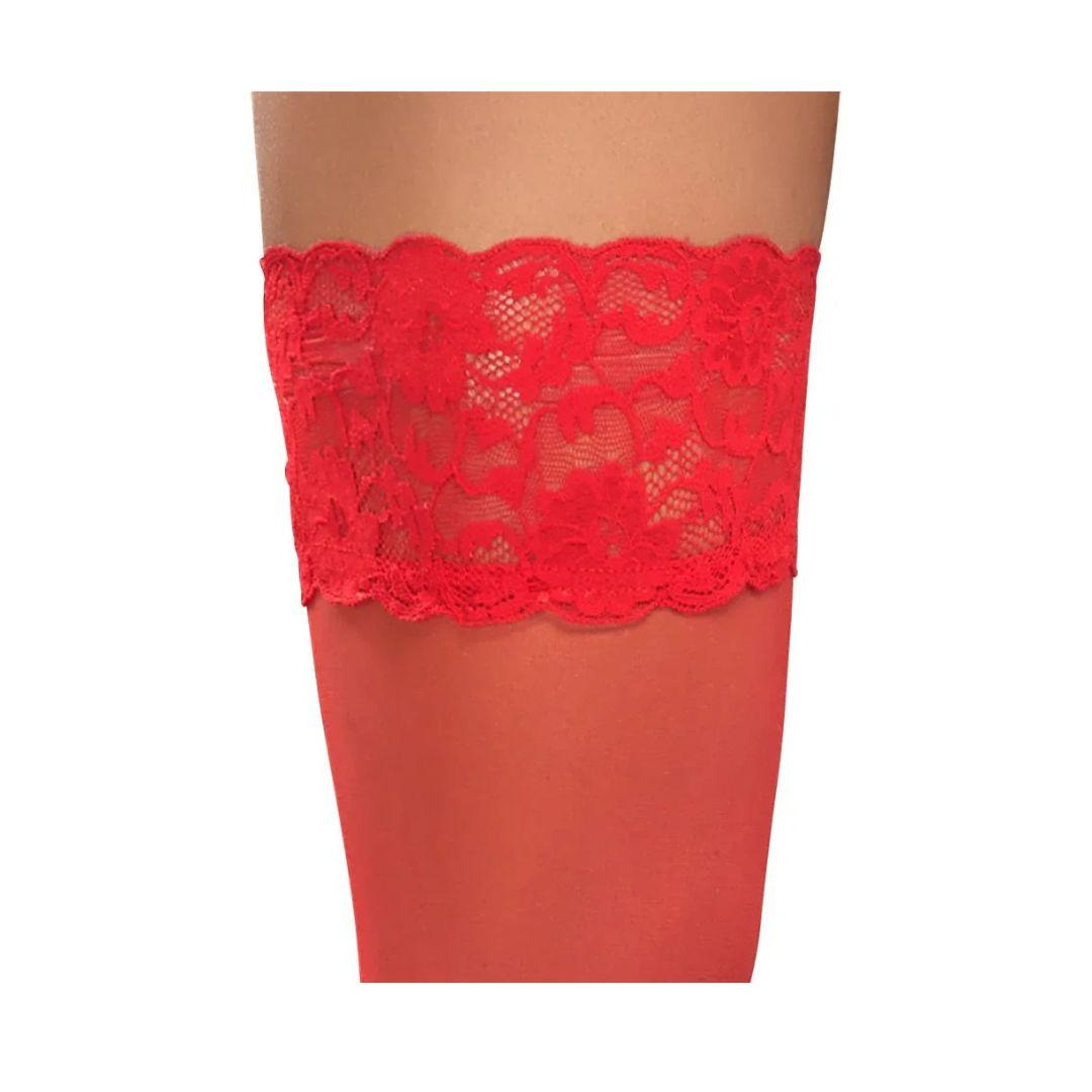 Rode hold-up kousen kant Cottelli Legwear - Cottelli