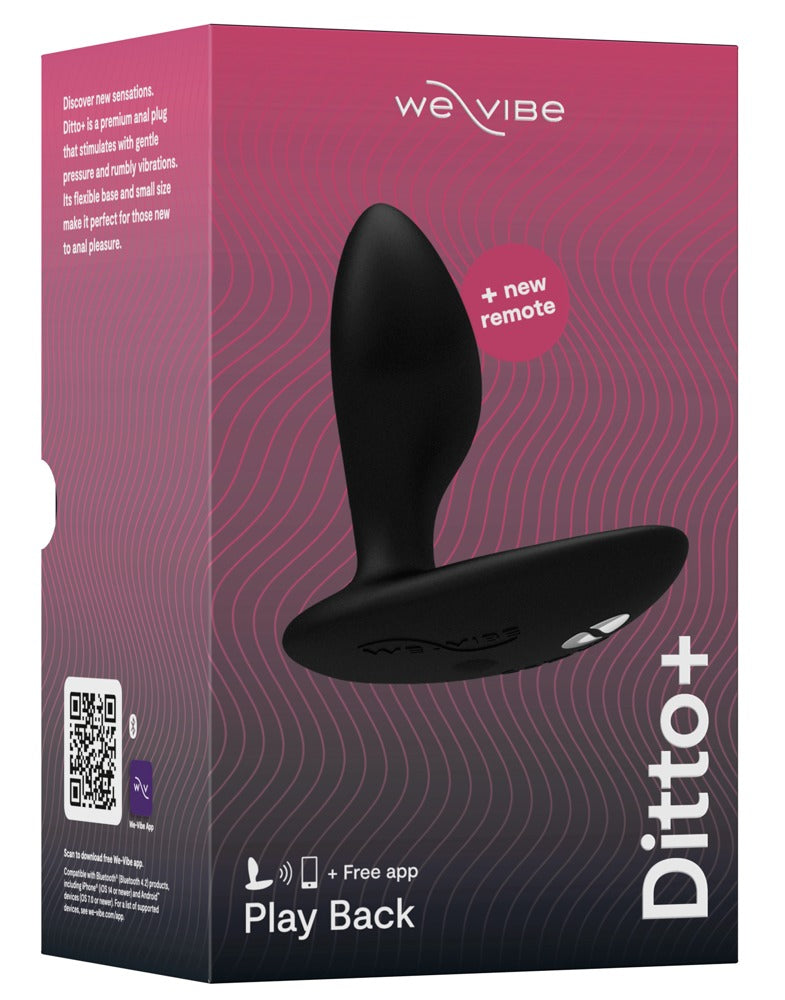 We-Vibe Ditto+ Buttplug - Satin Zwart